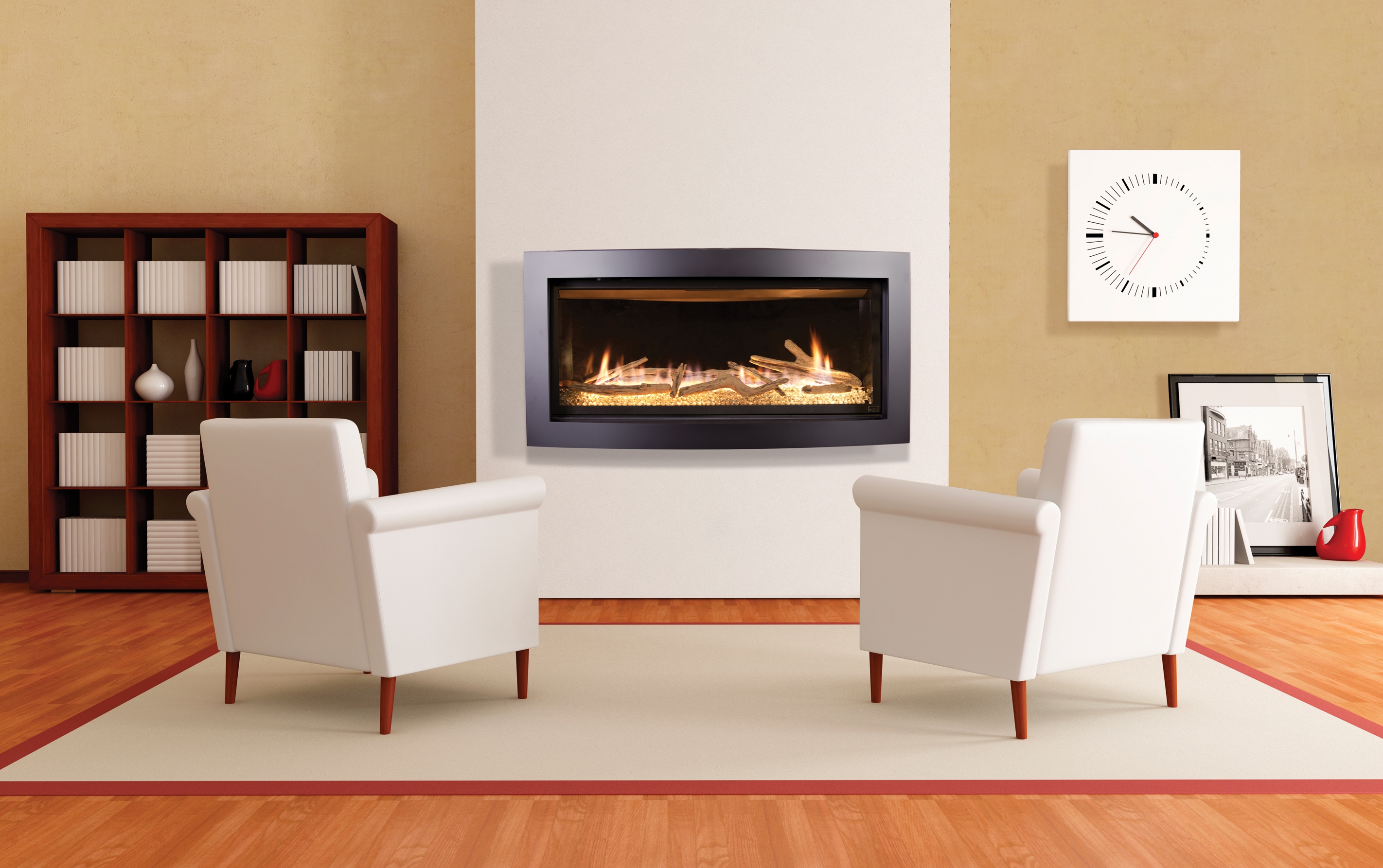 Slayton 42 Convex Front With Driftwood Log Set Kozy Heat