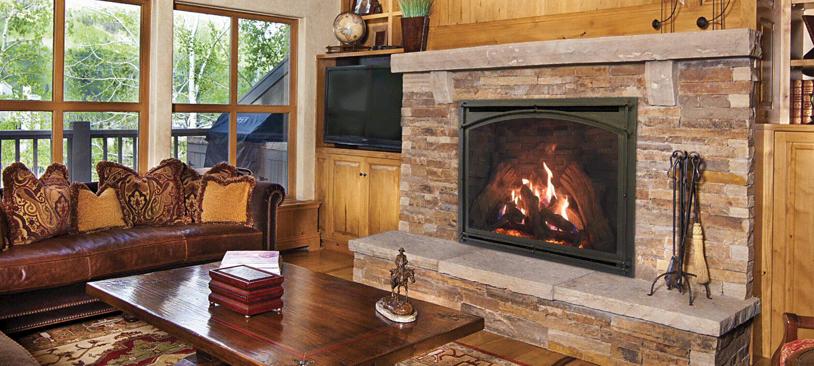 36 Wood Burning Fireplace In Living Room